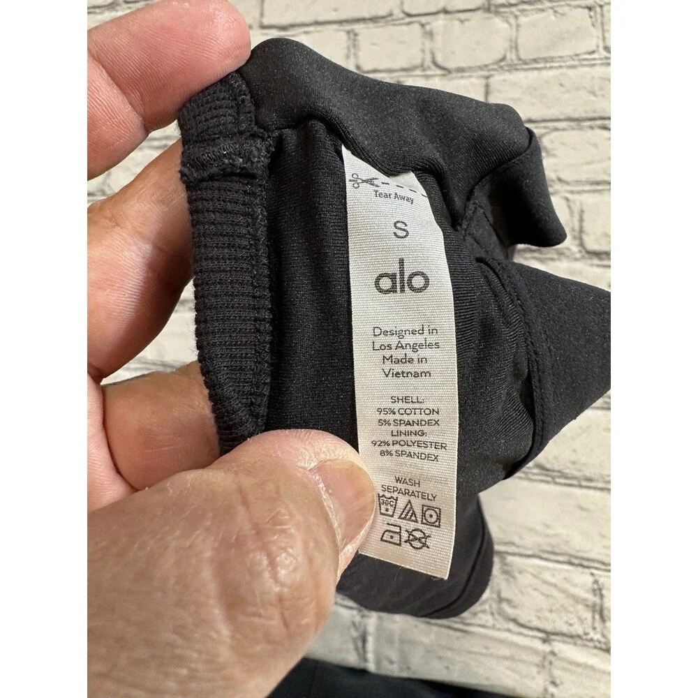 Alo Yoga Ribbed Devoted Full Length Black Tank Size Small Work Out - Picture 6 of 9